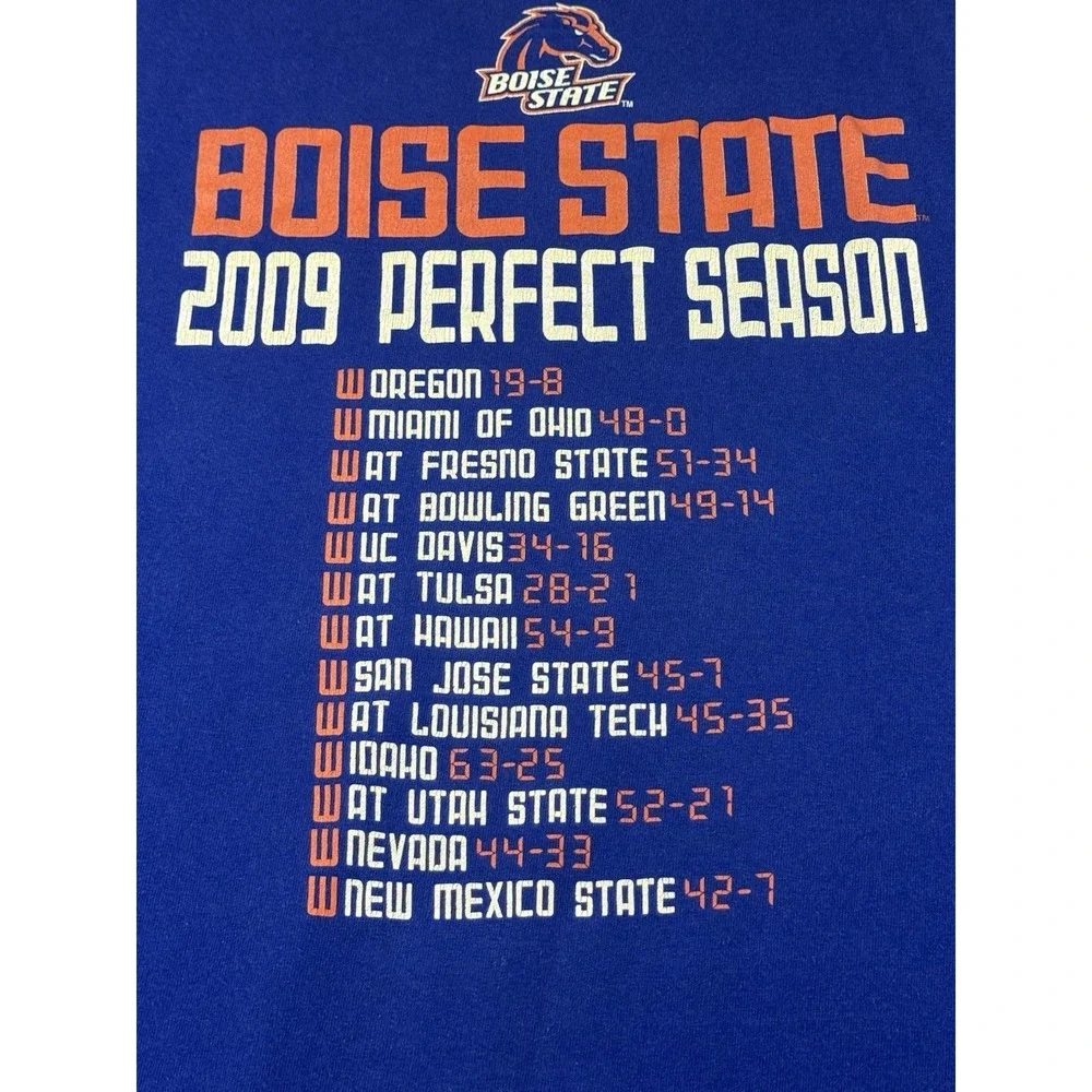 Boise State Broncos 2009-2010 Fiesta Bowl Perfect Season Adidas Long Sleeve S